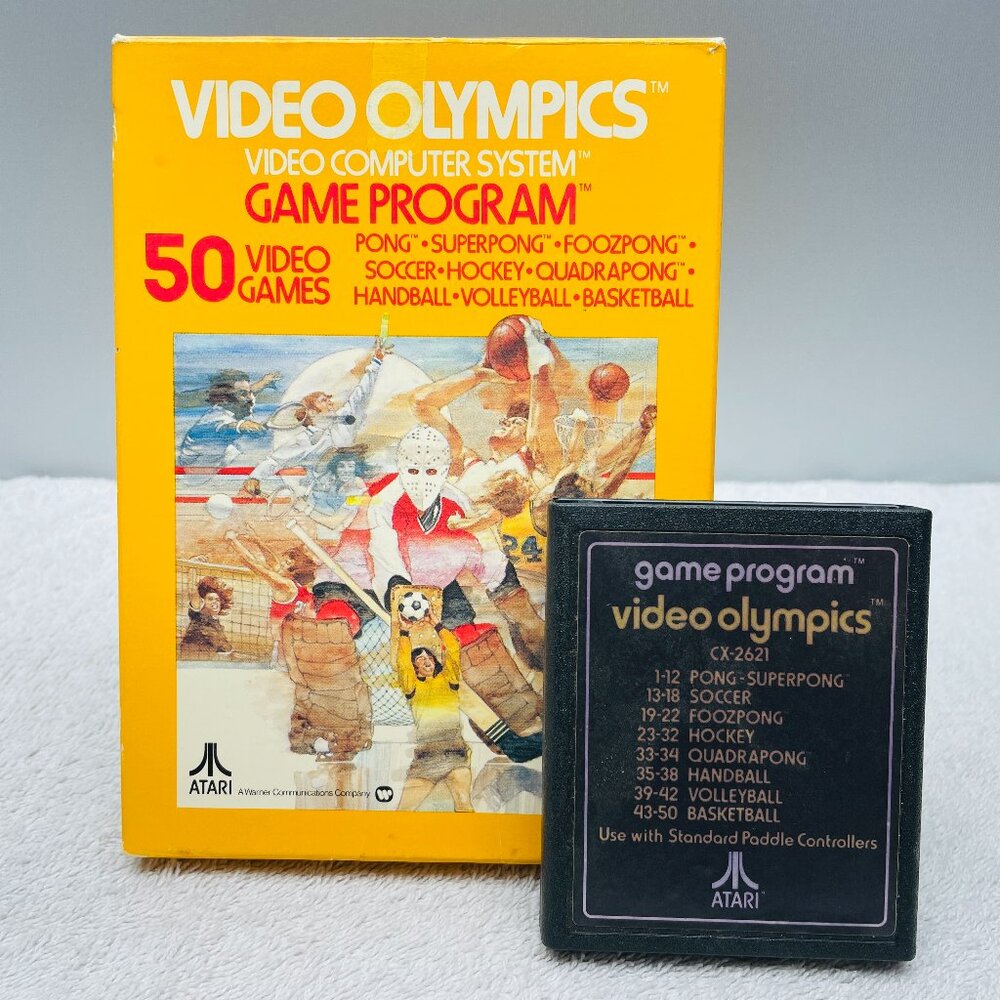 VGVUC Vintage 1978 Atari Video Olympics CX2621 Video Game, Instructions, Box